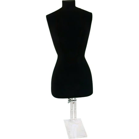 Black Necklace Bust Jewelry Body Window Case Displays