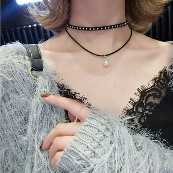 Black Necklace Clavicle Chain Advanced Sense Neckband Necklet Neck Accessories