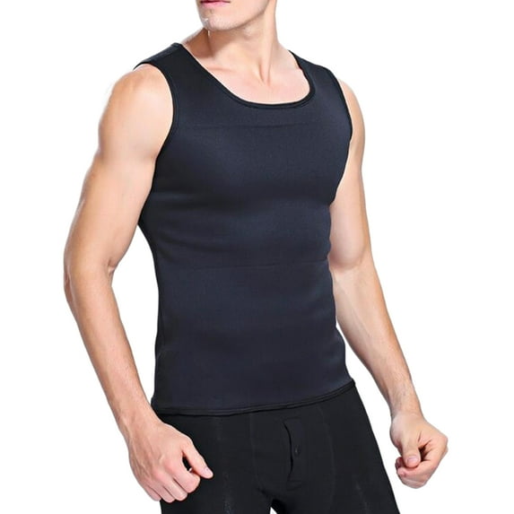 Black Neoprene Body Shaper for Men Waist Trainer for Gym Training Workout Firms Trims Tightens Torso & Tones Muscles by IsupportPosture (Black, Small)