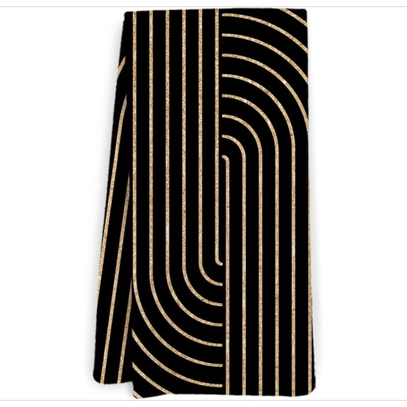 Black Neutral Abstract Kitchen Towels and Dishcloths Set of 2, Mid Century Modern Dish Towels, Boho Minimalist Decorative Hand Tea Towel for Bathroom Kitchen, 16x24 Inches
