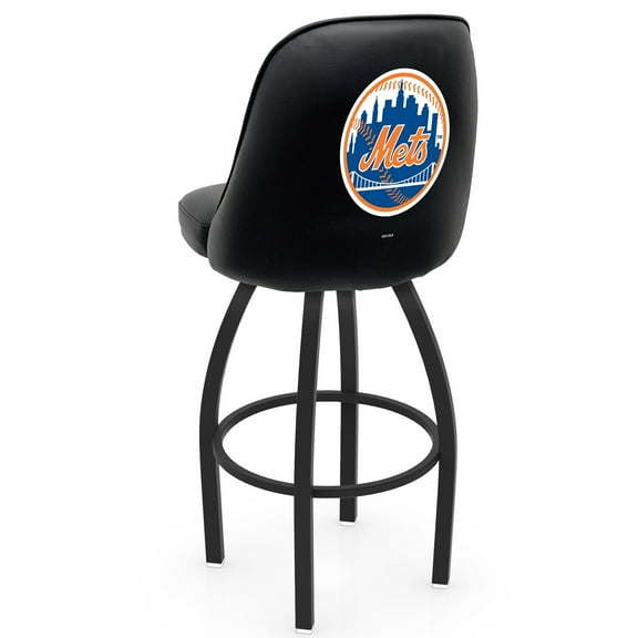 Black New York Mets 36" Swivel Bucket Seat Bar Stool