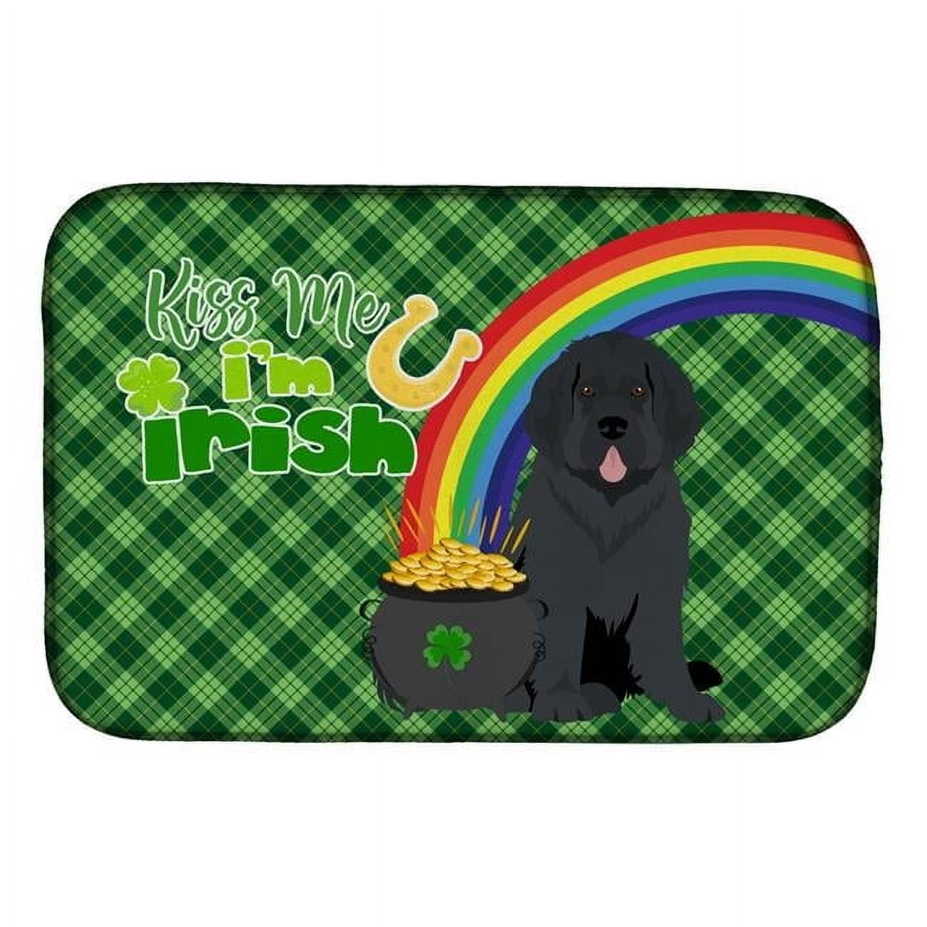 Black Newfoundland St. Patricks Day Dish Drying Mat