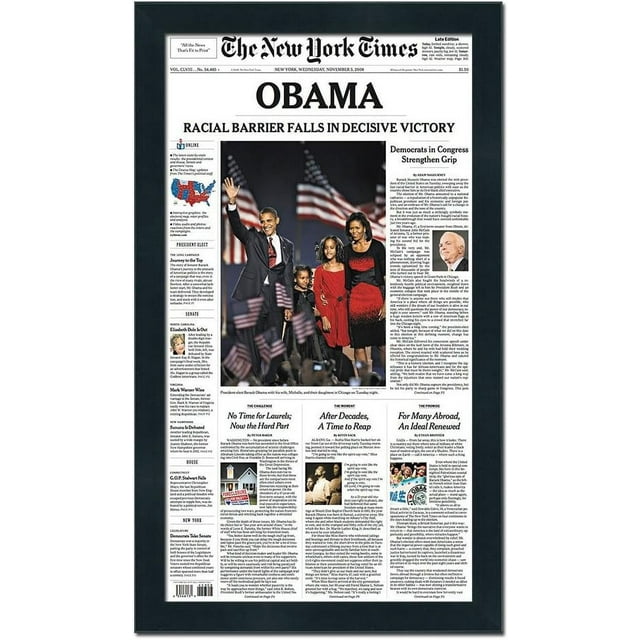 Black Newspaper Frame Made To Display Media Measuring 11X22 Inches