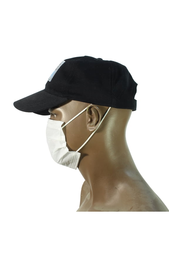 Black Nice Cush Hat with Hat Ears (Internal Mask Straps) plus Hook and Loop Patch
