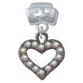 thumbnail image 1 of Black Nickel Plated AB Crystal Open Heart - Nurse Hat Charm Bead, 1 of 1