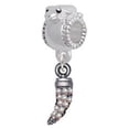 thumbnail image 1 of Black Nickel Tone Small AB Crystal Sabre Tooth - Frog Charm Bead, 1 of 1