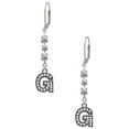 thumbnail image 1 of Black Nickeltone Crystal Initial - G - Beaded Border - Crystal Madison Leverback Earrings, 1 of 2