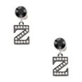 thumbnail image 1 of Delight Jewelry Black Nickeltone Crystal Initial - Z - Beaded Border - Black Crystal Clip on Earrings, 1 of 5