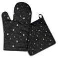 thumbnail image 1 of Black Night Sky Pattern Kitchen Oven Mitt and Pot Holder Sets 2 Pcs for Baking, Cooking and Grilling, Heat Resistant Up To 392 °F, 1 of 7