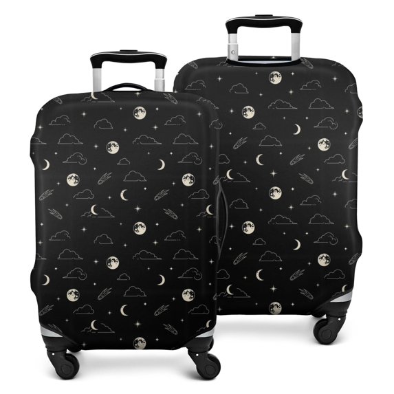 Black Night Sky Pattern Luggage Cover Fashion Suitcase Cover Baggage Covers Fit 25-28 Inch Luggage (Go Travel)