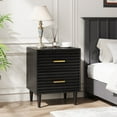 thumbnail image 1 of Black Night Stand, Bedside Table, Nightstands with Drawer Storage Bed Side Table End Table Large Modern Wood Wide Bedside Stand Mid Century Night Stands for Bedroom Living Room Sofa Couch Office, 1 of 8