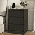 thumbnail image 1 of Black Nightstand,3 Drawers Nightstand with Charging Station, Bedside Table with Storage for Living Room Bedroom, 1 of 10