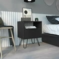 thumbnail image 1 of Black Nightstand With Two Shelves, Hairpin Legs, Single Drawer, Particle Board Design Drawer Nightstand, Finish, Crafted, 1 of 3