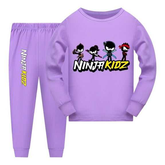 Black Ninja Kidz Pajamas – Boys Girls Nightwear Set – Soft Cotton Sleep Attire for Children – Cute Cartoon PJs and Loungewear for Toddler and Youth