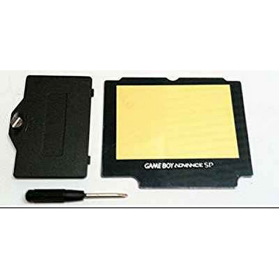 Black Nintendo Game Boy Advance SP Battery Cover With Screw and Screw Driver + Screen