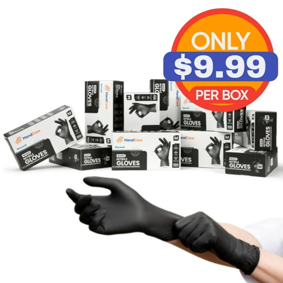 Black Nitrile Gloves - Exam Grade, Powder Free (6 Mil)