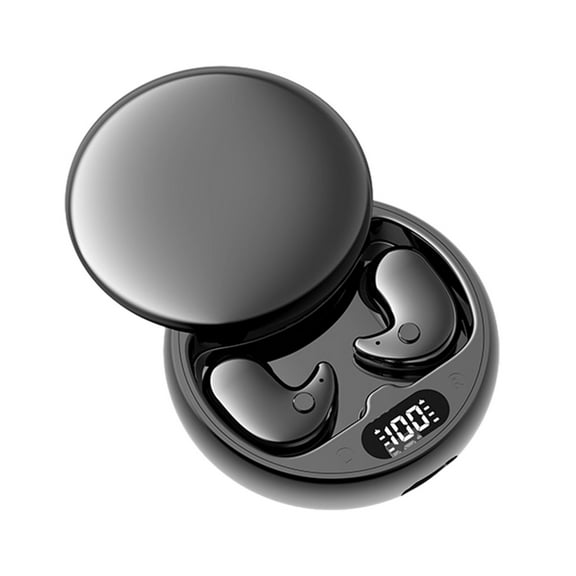 Black Noise Canceling Bluetooth Earbuds With Digital Display 5.3 Technology And Comfortable Fit For Daily Use