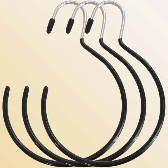 Black Non-Slip Belt Rack Tie Hanging Hooks Closet Accessories Scarf Ring Hangers Organizer Storage Holders