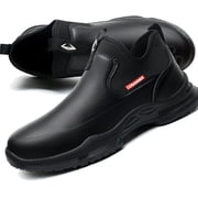 Black Non Slip Work Shoes, Unisex Waterproof Oil Resistant Slip On Clogs for Kitchen Chef, Hospital Nurse, Restaurant Staff
