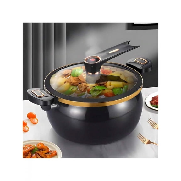 Black Non-Stick Multi-Function Micro Pressure Cooker, 8L, Compatible With Gas, Induction, Electric Stoves