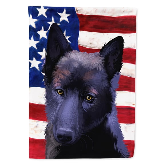 Black Norwegian Elkhound Flag Flag Garden Size