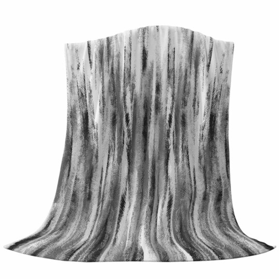 Black Nostalgia Pencil Touches Throw Flannel Blanket Gradient Lines Overlay Super Soft Cozy Bed Blanket, Lightweight Plush Fuzzy Bed Throw for Bedroom Sofa Couch Living Room 30x40In,