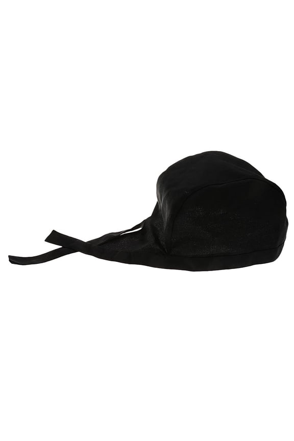 Black- Novelty chefs cooking hat Kitchen Catering Skull Ribbon Turban