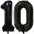 Black Number 10 Balloons 40 Inch Foil Mylar Balloon for 10th Birthday