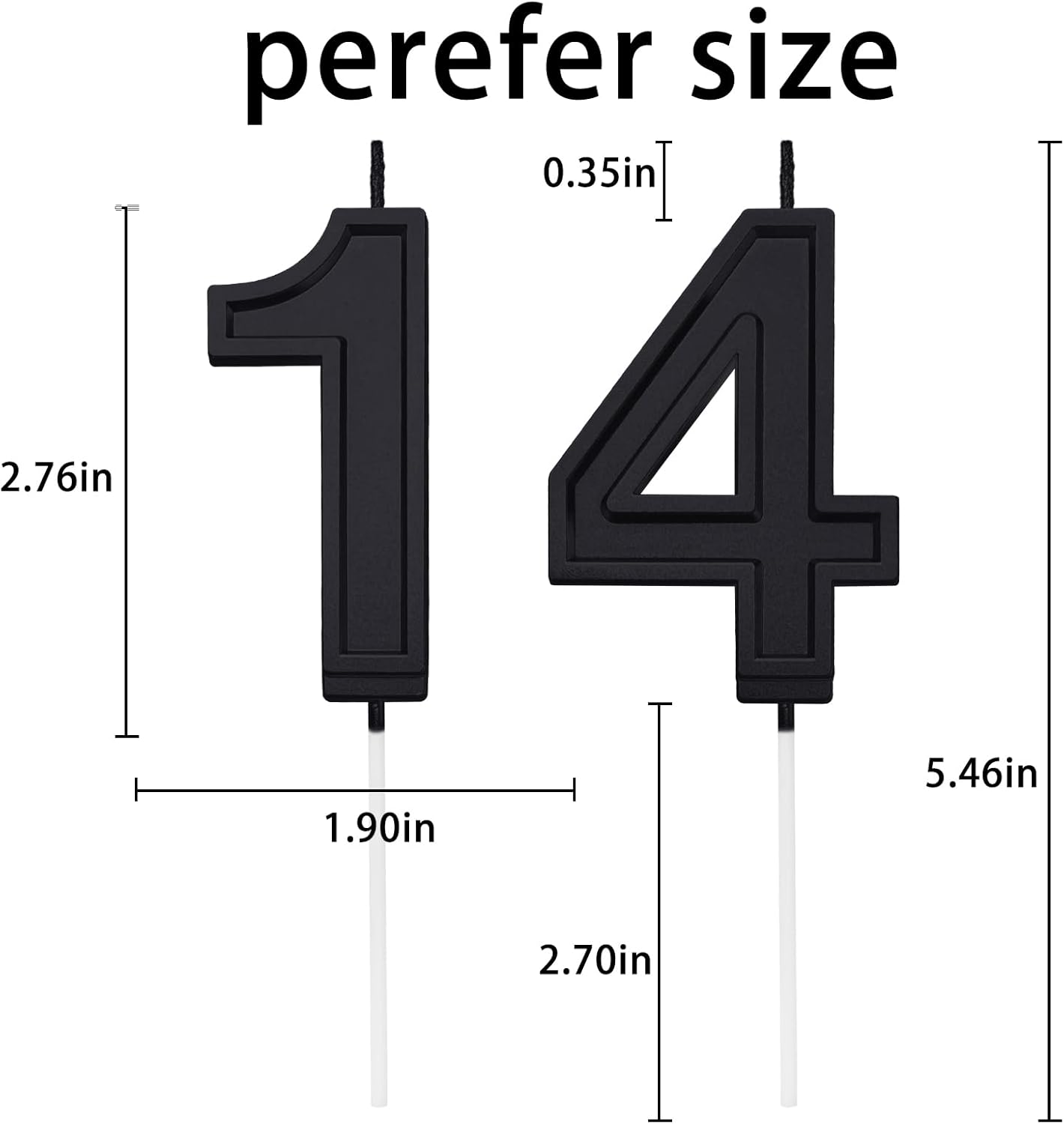 Black Number 14 Birthday Candle Cake 2 76 Inch Number Cake Candles For black-number-14-birthday-candle-cake-2-76-inch-number-cake-candles-for