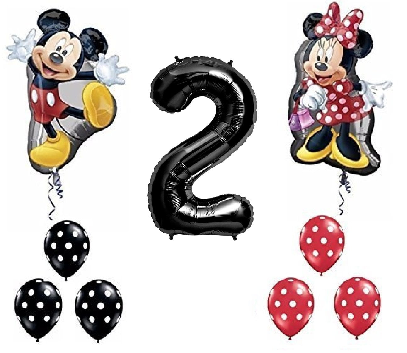 Black Number 2 Mickey and Minnie Mouse Full Body Birthday Supershape ...