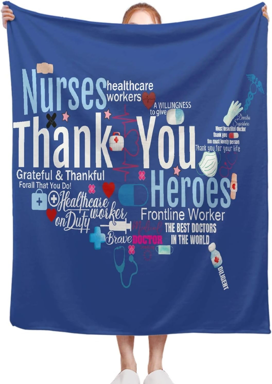 Black Nurse Blanket, 50 x 60 Inch Throw Lightweight Super Soft Cozy