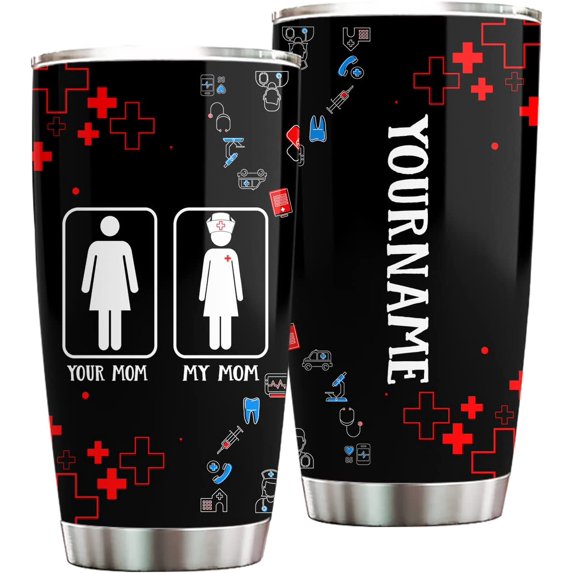 Black Nurse Costume Black History Month Gift Tumbler Travel Print Coffee Mug Stainless SteelGift Idea for Balck Women Nurse Friend Birthday Party Nurse Day