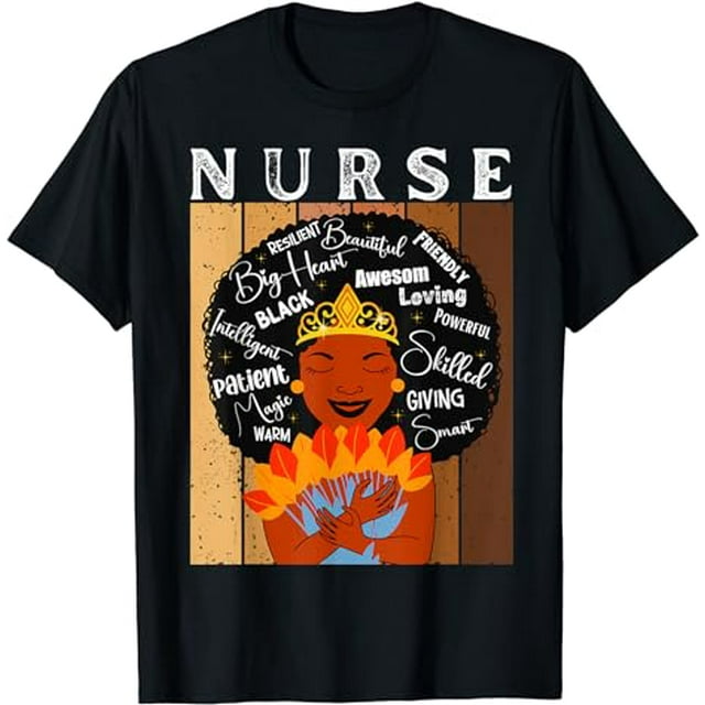 Black Nurse Queen Black History Month Melanin Women Nurses T-Shirt ...