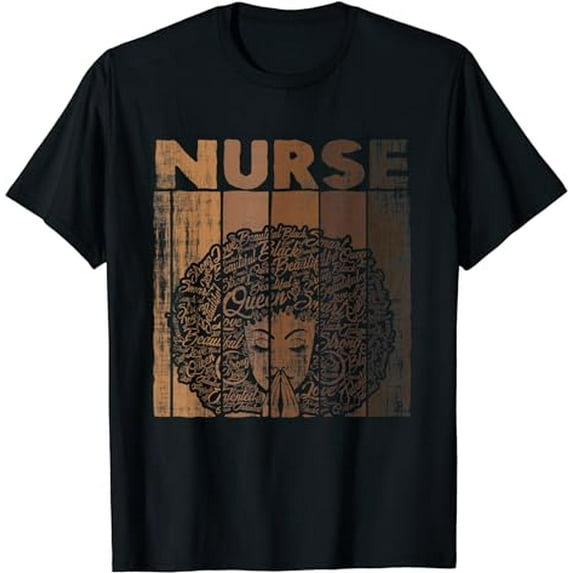 Black Nurse Shirts for Women African Afro Melanin Nursing T-Shirt