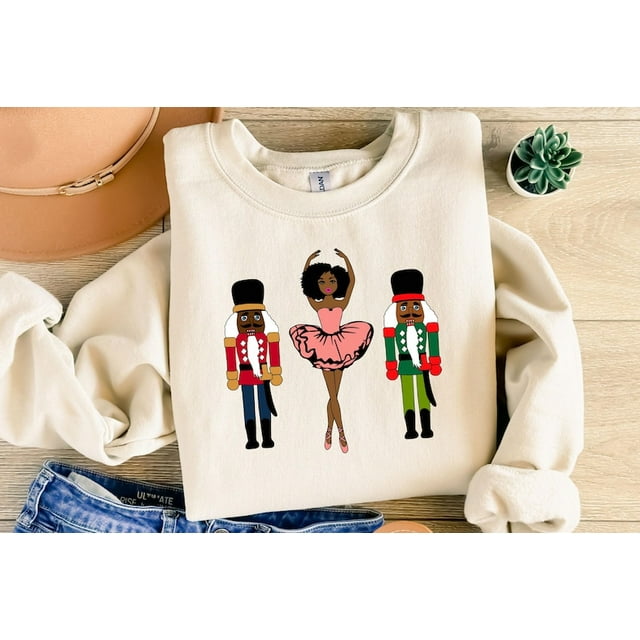 Black Nutcracker Sweatshirt, African American Christmas Shirt