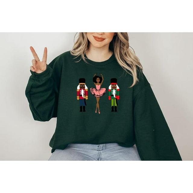 Black Nutcracker Sweatshirt, African American Christmas Shirt
