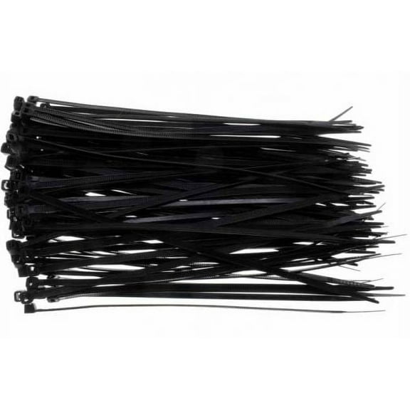 Black Nylon Cable Zip Ties 3.6mm x 8" Self Locking Wire Organizing Tools 100Pcs