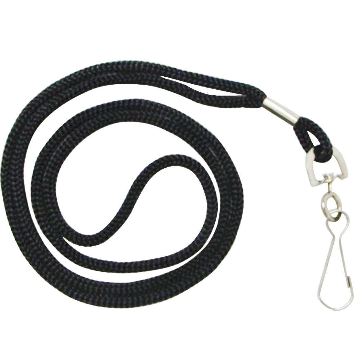 Black Nylon Lanyards  100 Pack Bulk Office Id Card With Swivel Hook (modern/fitted 19 Inches 1.54lb)