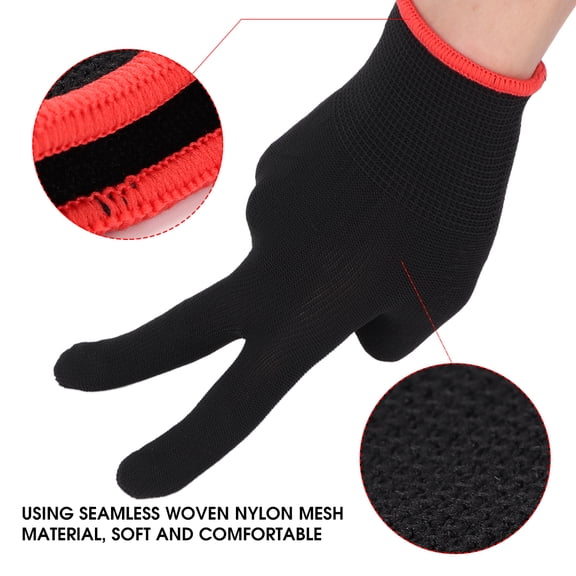 Black Nylon Mesh Finger Protector Glove for Guitar Violin Banjo Ukulele - Musicians Accessory