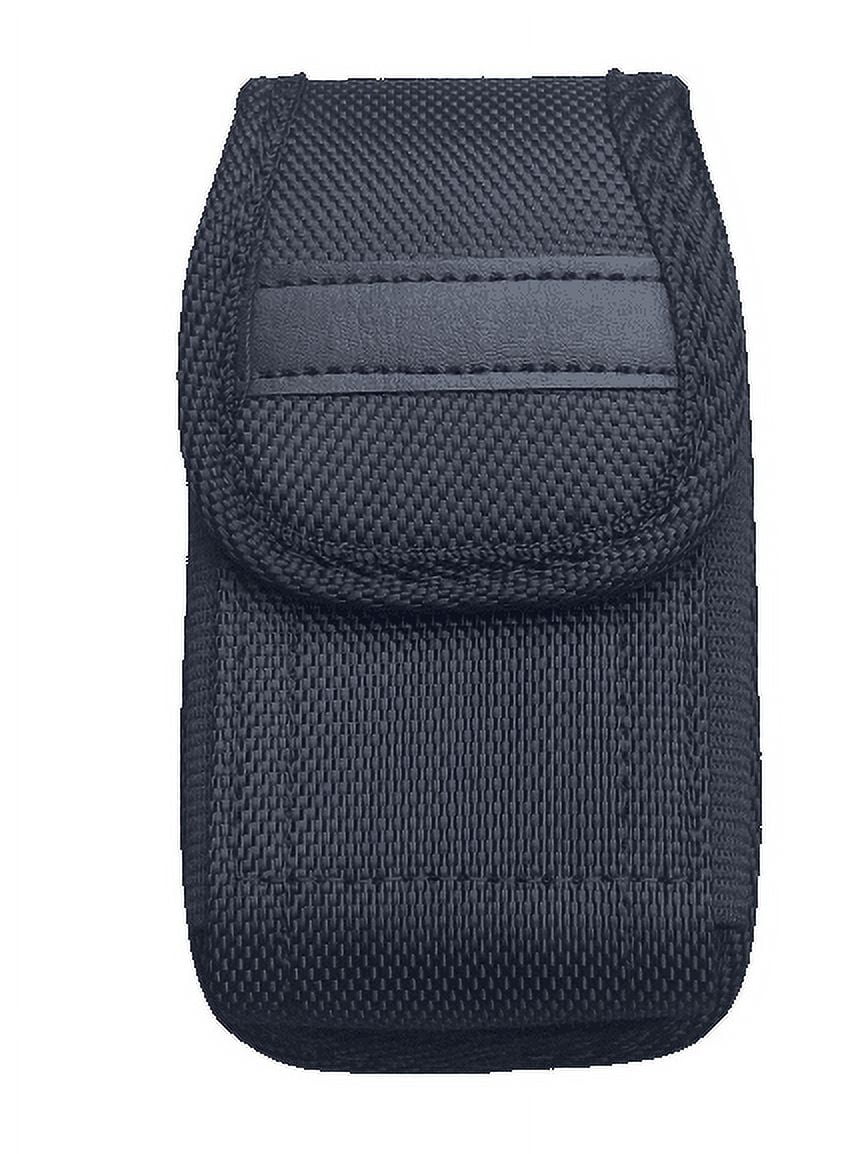 Black Nylon Sturdy Clip and belt loop Case compatible with Tracfone ...
