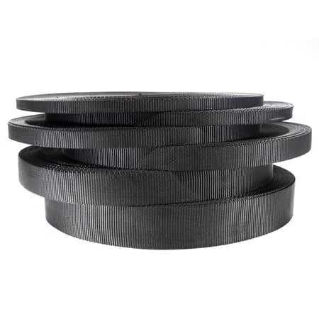 Black Nylon Webbing - West Coast Paracord All-Purpose Nylon Strap - Heavy Duty Flat Rope Webbing for Gardening, Cargo Straps, Crafting, Fishing Lines, Marine, and More