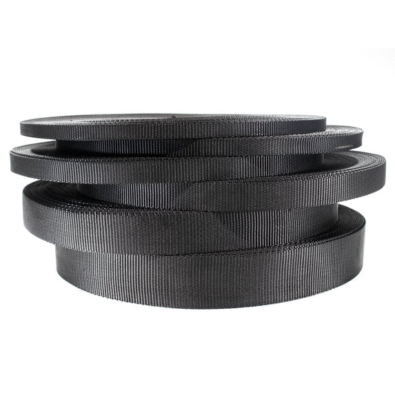 Black Nylon Webbing - West Coast Paracord All-Purpose Nylon Strap - Heavy Duty Flat Rope Webbing for Gardening, Cargo Straps, Crafting, Fishing Lines, Marine, and More