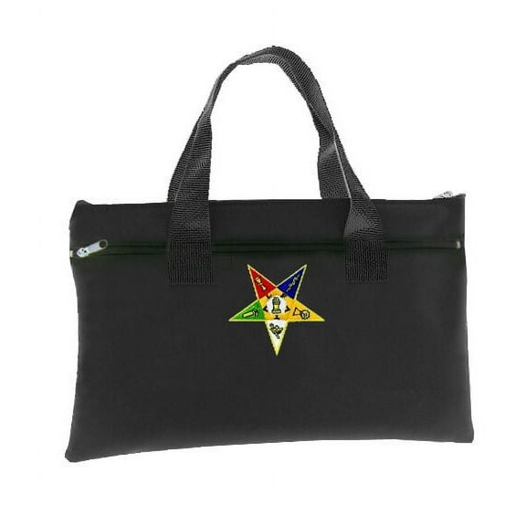 Black OES Tote Bag for Order of the Eastern Star - Colorful Classic Cut Out Logo