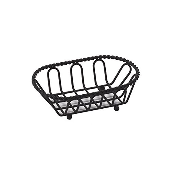 Black Oblong Braided Rim Metal Wire Basket Iron Powder Coated Wire Baskets Collection, Oval shape