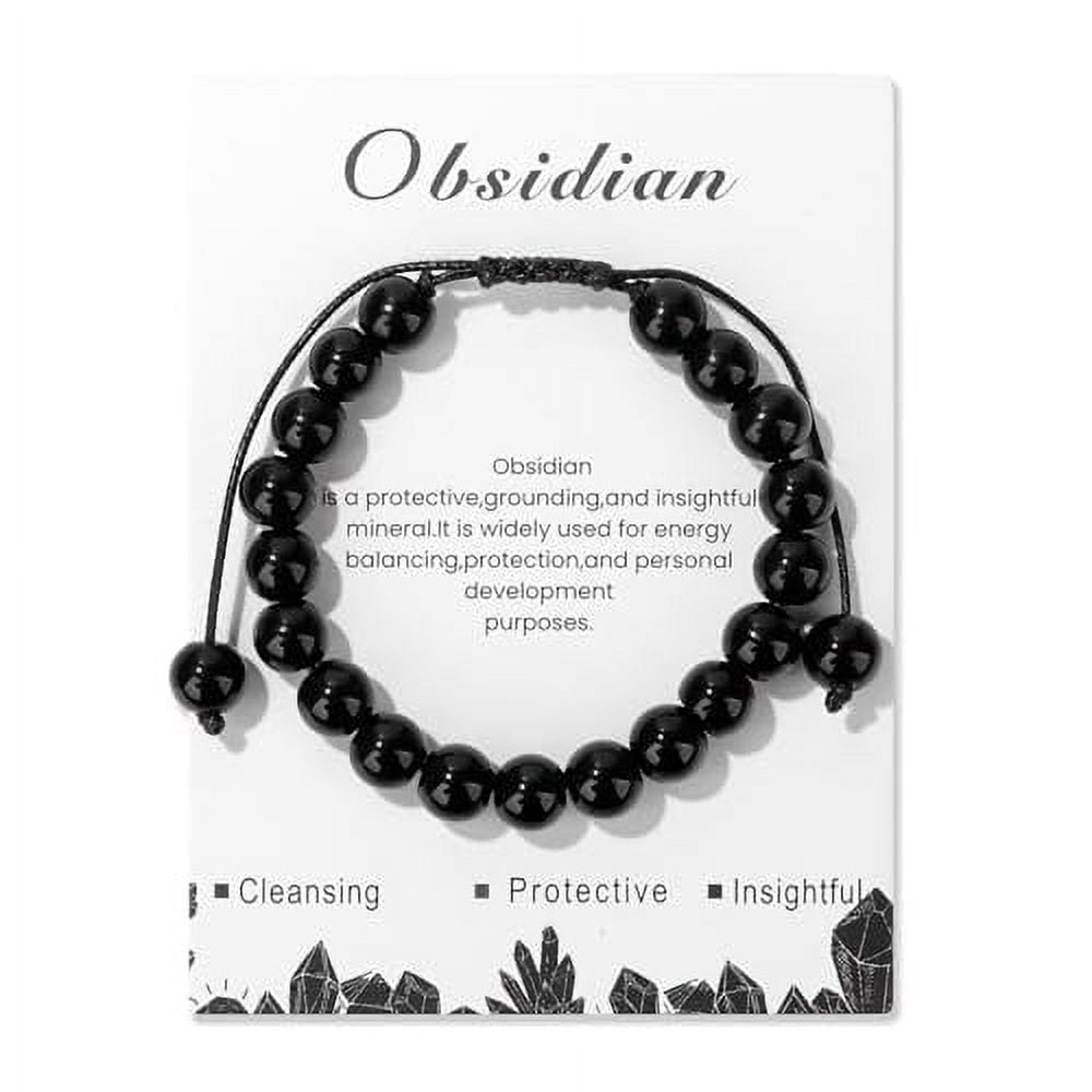 AzureBella Jewelry Black Bead Stretch Bracelet with 8mm Beads Mens Womens AzureBella Jewelry Black Bead Stretch Bracelet with 8mm Beads Mens Womens
