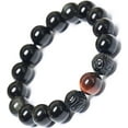 thumbnail image 1 of Black Obsidian Bracelet, Black Obsidian Wealth Bracelet for Women Men Couples Handmade Stretch Obsidian Bracelet Bangle with Carved Pixiu Tiger Eye Stone Attract Wealth Money and Good Luck, 1 of 5