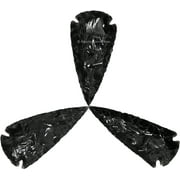 Black Obsidian Crystal Arrow Head Stone 3 Pieces 2 to 3 Inch