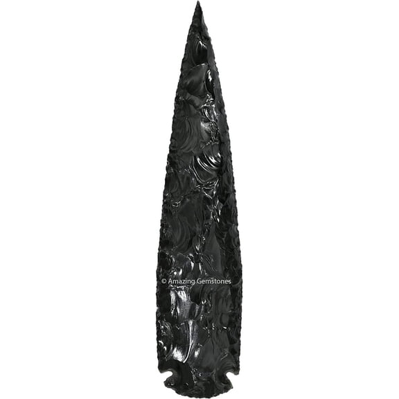 Black Obsidian Crystal Arrow Head Stone (5" to 6" Inch)