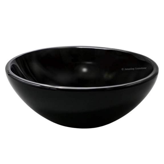 Black Obsidian Crystal Bowl 3" Inch Gemstone Bowl for Altar Offering Bowl