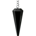 thumbnail image 1 of Black Obsidian Crystal Pendulum Dowsing Reiki Hexagonal Points, 1 of 4